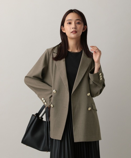 近年モデル♡ベイジ ストレッチ テーラードジャケット L ゴールドライン 近年モデル♡ベイジ ストレッチ テーラードジャケット L ゴールド