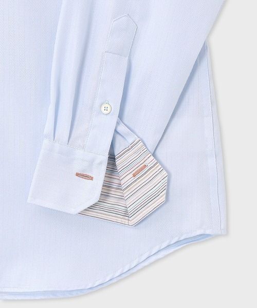 Paul Smith（ポールスミス）の「クラシックヘリンボーン ボタンダウン ドレスシャツ【253202 807PR】（ビジネスシャツ・メンズ・ライトブルー/ライトパープル・SMALL/MEDIUM/LARGE/X-LARGE/XX-LARGE）」の4枚目の写真