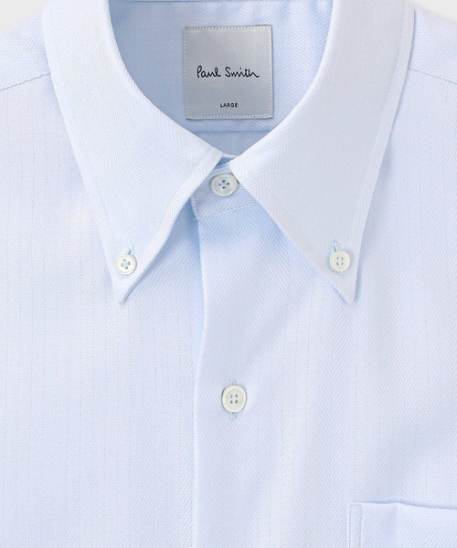 Paul Smith（ポールスミス）の「クラシックヘリンボーン ボタンダウン ドレスシャツ【253202 807PR】（ビジネスシャツ・メンズ・ライトブルー/ライトパープル・SMALL/MEDIUM/LARGE/X-LARGE/XX-LARGE）」の3枚目の写真