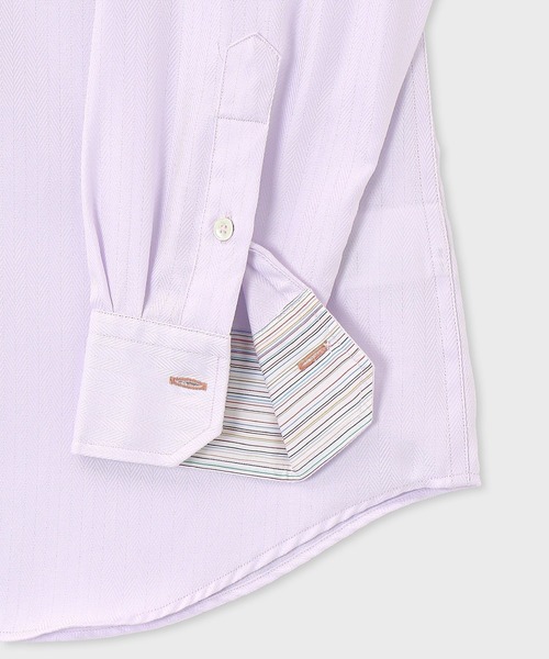 Paul Smith（ポールスミス）の「クラシックヘリンボーン ボタンダウン ドレスシャツ【253202 807PR】（ビジネスシャツ・メンズ・ライトブルー/ライトパープル・SMALL/MEDIUM/LARGE/X-LARGE/XX-LARGE）」の6枚目の写真