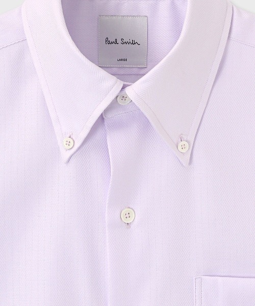 Paul Smith（ポールスミス）の「クラシックヘリンボーン ボタンダウン ドレスシャツ【253202 807PR】（ビジネスシャツ・メンズ・ライトブルー/ライトパープル・SMALL/MEDIUM/LARGE/X-LARGE/XX-LARGE）」の5枚目の写真