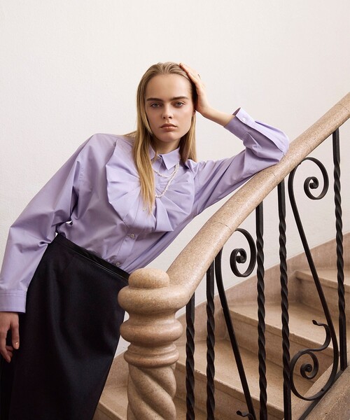 EFFE BEAMS（エッフェビームス）の「リボン ブロード シャツ（シャツ/ブラウス・レディース・ミント/パープル・36/38）」の2枚目の写真