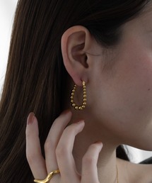 金属アレルギー対応 つぶつぶボールフープピアス
