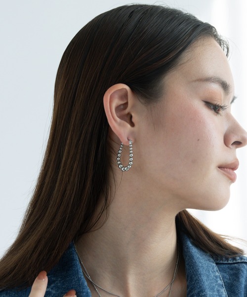abaskdesign(アバスクデザイン)の「金属アレルギー対応 つぶつぶボールフープピアス(ピアス(両耳用)・レディース・シルバー/ゴールド・FREE)」の6枚目の写真