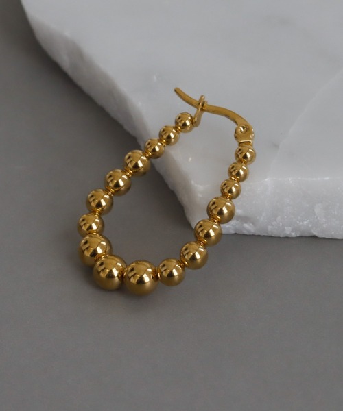 abaskdesign(アバスクデザイン)の「金属アレルギー対応 つぶつぶボールフープピアス(ピアス(両耳用)・レディース・シルバー/ゴールド・FREE)」の13枚目の写真