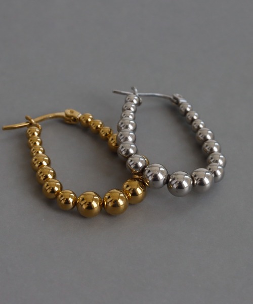 abaskdesign(アバスクデザイン)の「金属アレルギー対応 つぶつぶボールフープピアス(ピアス(両耳用)・レディース・シルバー/ゴールド・FREE)」の15枚目の写真