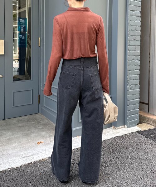 WILLOW（ウィロー）の「【willow】シアースラブポロトップス（Tシャツ/カットソー・レディース・グレー/ブラウン・ONE SIZE）」の8枚目の写真