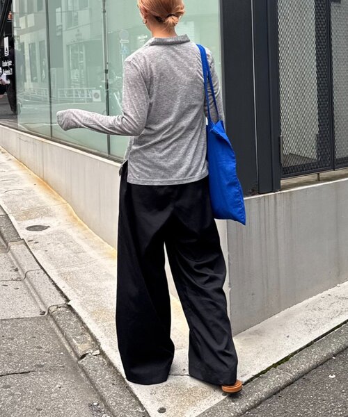 WILLOW（ウィロー）の「【willow】シアースラブポロトップス（Tシャツ/カットソー・レディース・グレー/ブラウン・ONE SIZE）」の17枚目の写真