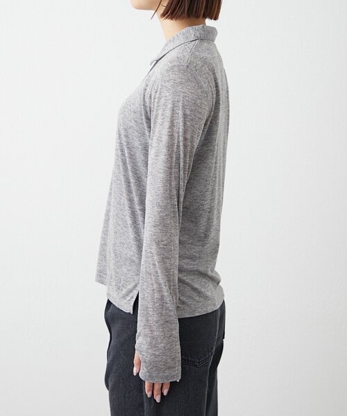 WILLOW（ウィロー）の「【willow】シアースラブポロトップス（Tシャツ/カットソー・レディース・グレー/ブラウン・ONE SIZE）」の19枚目の写真