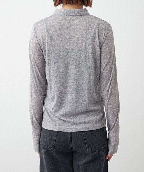 WILLOW（ウィロー）の「【willow】シアースラブポロトップス（Tシャツ/カットソー・レディース・グレー/ブラウン・ONE SIZE）」の20枚目の写真