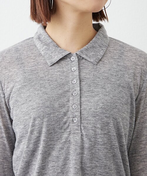 WILLOW（ウィロー）の「【willow】シアースラブポロトップス（Tシャツ/カットソー・レディース・グレー/ブラウン・ONE SIZE）」の21枚目の写真