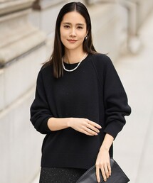 ウールカシミヤブレンドスパンコールラグランスリーブ ニット