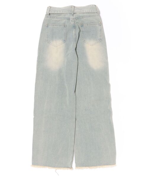 Mayree(メイリー)の「【Mayree】デニムベルト付き ウォッシュ ワイド デニムパンツ(デニムパンツ・レディース・ブルー・LARGE/MEDIUM/SMALL)」の2枚目の写真