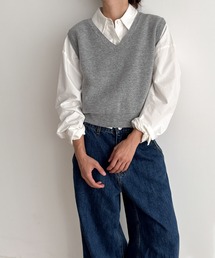 CANAL JEAN | SLEEK　カシミヤ混Vニットベスト(ベスト)