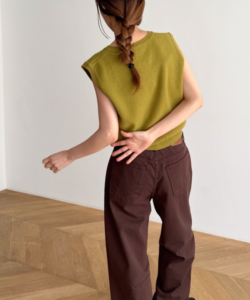 SLEEK カシミヤ混Vニットベスト（ベスト）｜CANAL JEAN