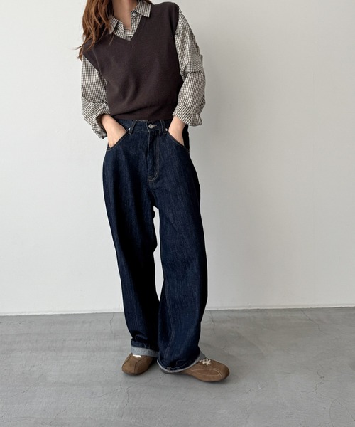 CANAL JEAN（キャナルジーン）の「SLEEK　カシミヤ混Vニットベスト（ベスト・レディース・グレー/ブラック/オリーブ/ブラウン・ONE SIZE）」の8枚目の写真