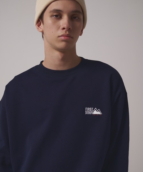 FIRST DOWN（ファーストダウン）の「ロゴ クルー スウェット（スウェット・メンズ・ブラック/ネイビー/グレー/ブルー・L/M/XL/S/XXL）」の4枚目の写真