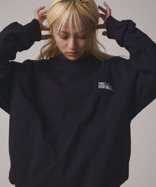 FIRST DOWN（ファーストダウン）の「ロゴ クルー スウェット（スウェット・メンズ・ブラック/ネイビー/グレー/ブルー・L/M/XL/S/XXL）」の2枚目の写真