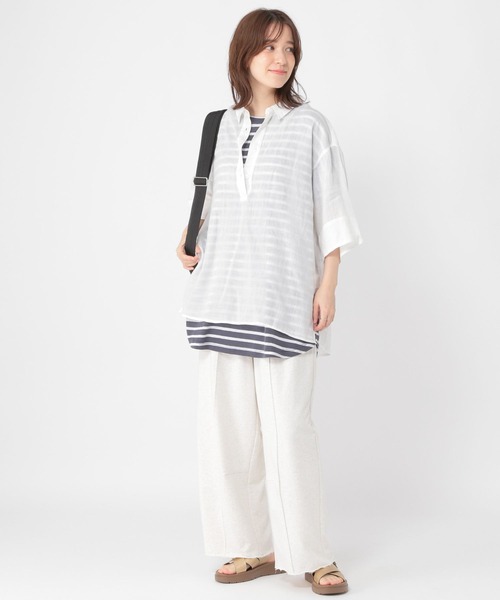 studio CLIP（スタディオクリップ）の「ラミースキッパーシャツ（シャツ/ブラウス・レディース・ブラック/オフホワイト/カーキ・FREE）」の10枚目の写真