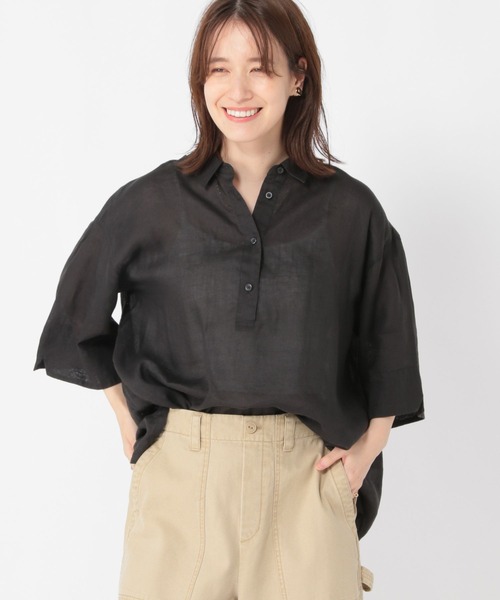 studio CLIP（スタディオクリップ）の「ラミースキッパーシャツ（シャツ/ブラウス・レディース・ブラック/オフホワイト/カーキ・FREE）」の11枚目の写真