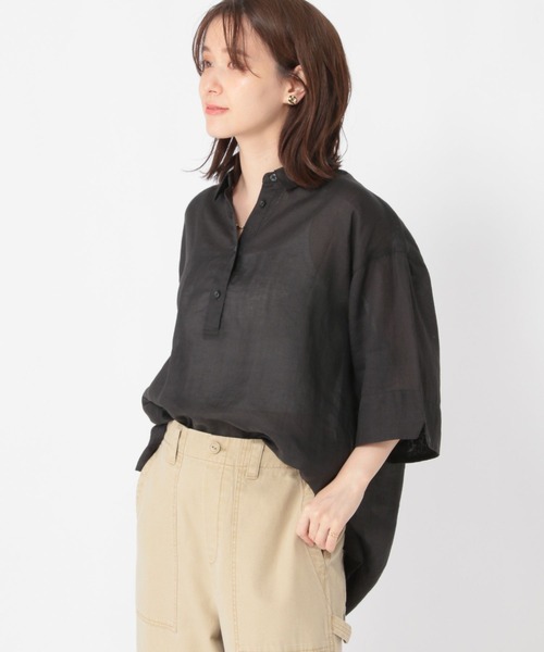 studio CLIP（スタディオクリップ）の「ラミースキッパーシャツ（シャツ/ブラウス・レディース・ブラック/オフホワイト/カーキ・FREE）」の12枚目の写真