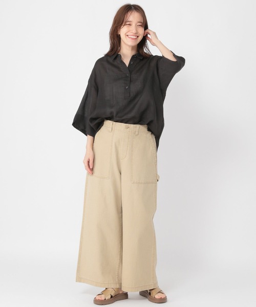 studio CLIP（スタディオクリップ）の「ラミースキッパーシャツ（シャツ/ブラウス・レディース・ブラック/オフホワイト/カーキ・FREE）」の13枚目の写真