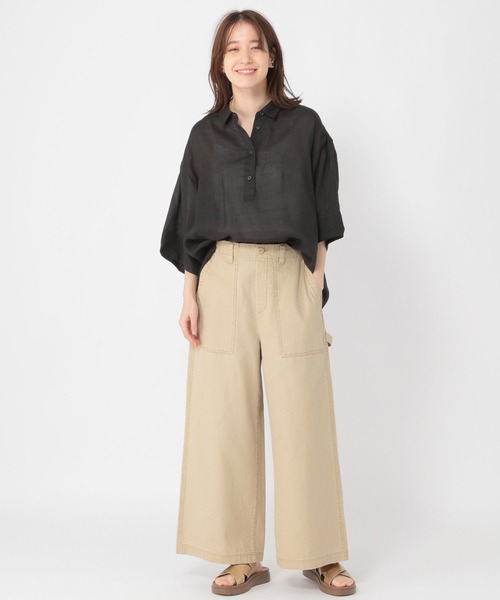 studio CLIP（スタディオクリップ）の「ラミースキッパーシャツ（シャツ/ブラウス・レディース・ブラック/オフホワイト/カーキ・FREE）」の14枚目の写真