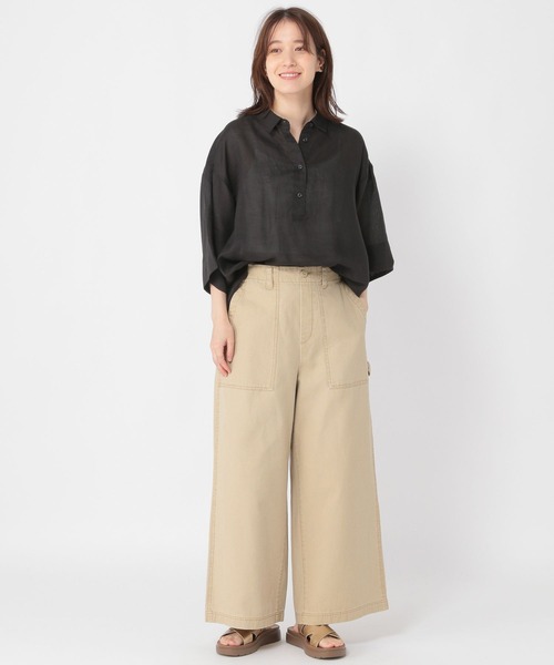 studio CLIP（スタディオクリップ）の「ラミースキッパーシャツ（シャツ/ブラウス・レディース・ブラック/オフホワイト/カーキ・FREE）」の15枚目の写真