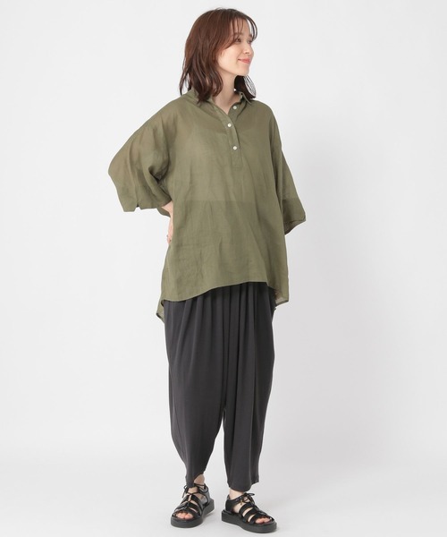 studio CLIP（スタディオクリップ）の「ラミースキッパーシャツ（シャツ/ブラウス・レディース・ブラック/オフホワイト/カーキ・FREE）」の20枚目の写真