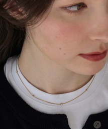 Phoebe | 【金属アレルギー対応】ステーションビジューチョーカーネックレス/38cm~43cm(ネックレス)