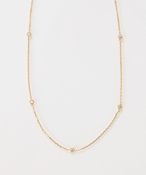 Phoebe(フィービィー)の「【金属アレルギー対応】ステーションビジューチョーカーネックレス/38cm~43cm(ネックレス・レディース・イエローゴールド・FREE)」の5枚目の写真