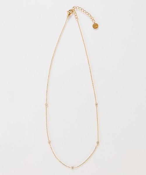 Phoebe(フィービィー)の「【金属アレルギー対応】ステーションビジューチョーカーネックレス/38cm~43cm(ネックレス・レディース・イエローゴールド・FREE)」の6枚目の写真