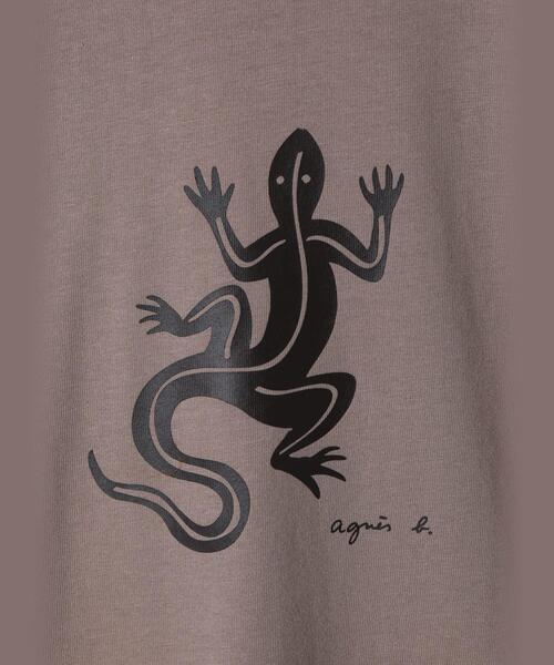 agnes b.(アニエスベー)の「メンズ アイコニック プリント 長袖 Tシャツ ”Lezard”(Tシャツ/カットソー・メンズ・ベージュ・1/2)」の3枚目の写真