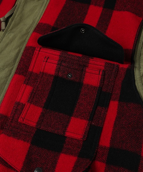 ジュンヤワタナベ　チェック柄フード付きモッズコート ジュンヤワタナベ チェック柄フード付きモッズコート FILSON』WーNAME