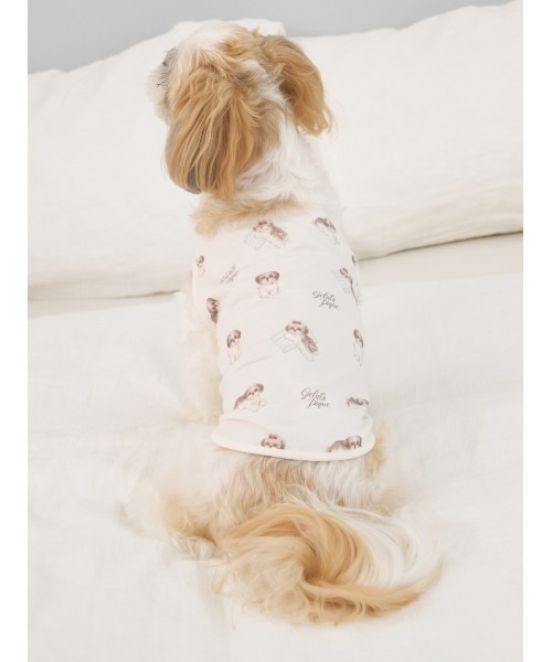 ジェラートピケ シーズー柄プルオーバー【OWHT】 ジェラートピケ gelato pique 【CAT&DOG】シーズー柄プルオーバー