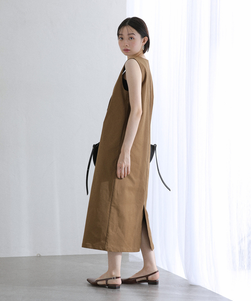 La TOTALITE(ラトータリテ)の「【洗える】ジレ風ワンピース(ワンピース・レディース・キャメル/ブラック・FREE)」の14枚目の写真