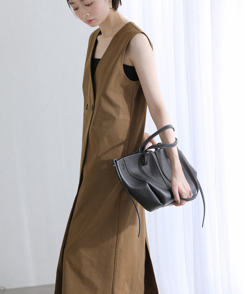 La TOTALITE(ラトータリテ)の「【洗える】ジレ風ワンピース(ワンピース・レディース・キャメル/ブラック・FREE)」の15枚目の写真