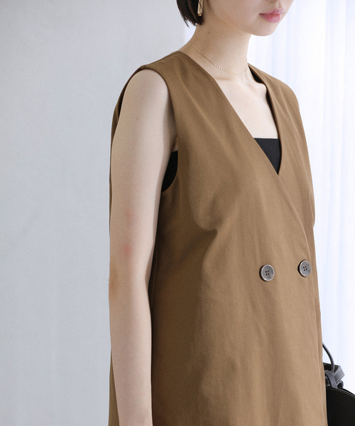 La TOTALITE(ラトータリテ)の「【洗える】ジレ風ワンピース(ワンピース・レディース・キャメル/ブラック・FREE)」の16枚目の写真