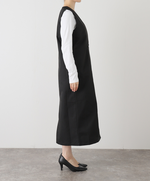 La TOTALITE(ラトータリテ)の「【洗える】ジレ風ワンピース(ワンピース・レディース・キャメル/ブラック・FREE)」の20枚目の写真