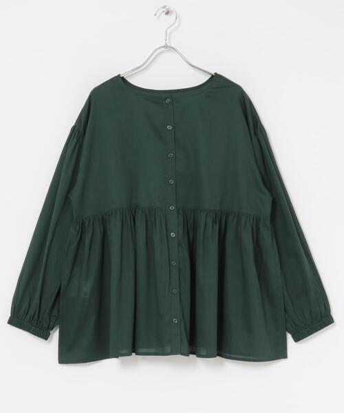 セール】コットンツイル2WAYギャザーブラウス（シャツ/ブラウス