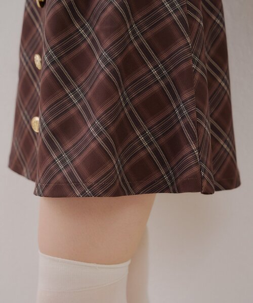 スクエアチェックミニワンピース（ワンピース）｜Another Branch olive