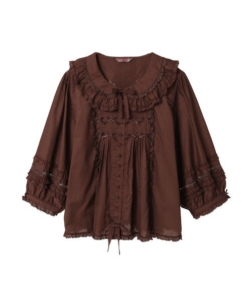 セール】フランス製レース使いローンブラウス（シャツ/ブラウス