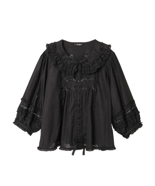 セール】フランス製レース使いローンブラウス（シャツ/ブラウス