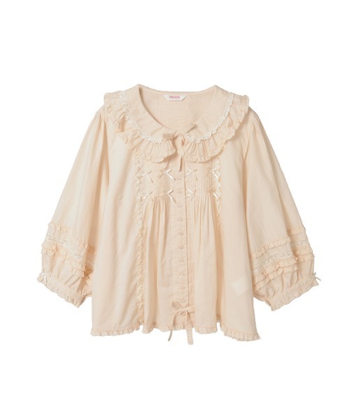 セール】フランス製レース使いローンブラウス（シャツ/ブラウス