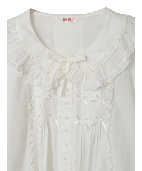 セール】フランス製レース使いローンブラウス（シャツ/ブラウス