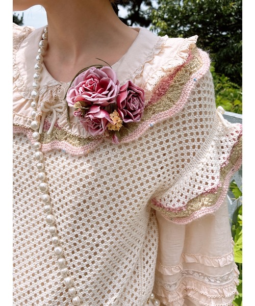 セール】フランス製レース使いローンブラウス（シャツ/ブラウス