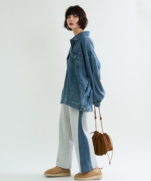 A.D.C.L.（エーディーシーエル）の「オーバーサイズ ビックシルエット デニムジャケット（Gジャン）（デニムジャケット・レディース・ブラック/ブルー・M/L）」の12枚目の写真