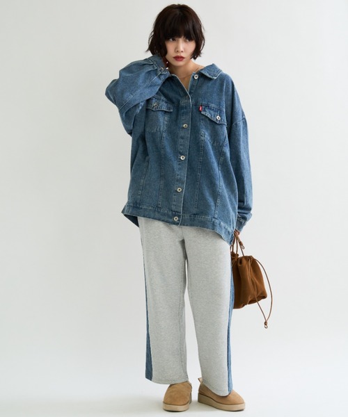 A.D.C.L.（エーディーシーエル）の「オーバーサイズ ビックシルエット デニムジャケット（Gジャン）（デニムジャケット・レディース・ブラック/ブルー・M/L）」の16枚目の写真