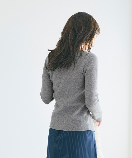 coca（coca）（コカ）の「フロントスリットニット（ニット/セーター・レディース・ブラウン/ワイン/ブラック/グレー・S/L/M）」の15枚目の写真