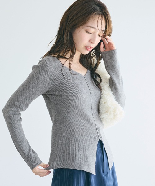 coca（coca）（コカ）の「フロントスリットニット（ニット/セーター・レディース・ブラウン/ワイン/ブラック/グレー・S/L/M）」の19枚目の写真